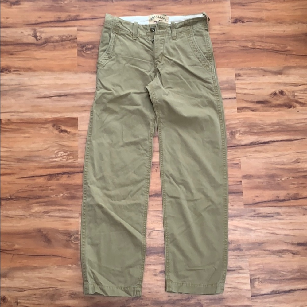 Canvas pants with button fly